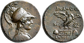 PHRYGIA. Apameia. Circa 88-40 BC. AE (Bronze, 22 mm, 8.34 g, 1 h), Antiphon, son of Menekles. Bust of Athena to right, wearing crested Corinthian helm...