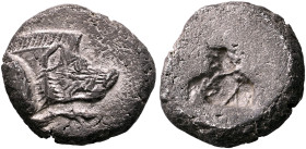 DYNASTS OF LYCIA. Uncertain dynast, circa 520-470/60 BC. Stater (Silver, 20 mm, 8.85 g). Forepart of a boar right. Rev. Irregular incuse square. BMC 1...