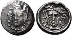 DYNASTS OF LYCIA. Perikles, circa 380-360 BC. Obol (Silver, 10 mm, 0.63 g, 3 h), uncertain mint. Draped bust of Athena facing slightly to left, wearin...
