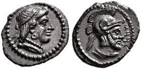 CILICIA. Tarsos. Tarkumuwa (Datames), satrap of Cilicia and Cappadocia, 384-361/0 BC. Obol (Silver, 11 mm, 0.60 g), circa 380. Diademed and draped fem...
