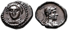 CILICIA. Tarsos. Tarkumuwa (Datames), satrap of Cilicia and Cappadocia, 384-361/0 BC. Obol (Silver, 8 mm, 0.37 g, 6 h). Head of youthful Herakles faci...