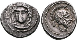 CILICIA. Tarsos. Pharnabazos, Persian military commander, 380-374/3 BC. Stater (Silver, 25 mm, 10.65 g, 9 h). Diademed female head facing slightly to ...