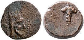 KINGS OF ARMENIA. Artaxias I, 190-160 BC. Chalkous (Bronze, 13 mm, 2.36 g, 2 h), second series, with Greek legends. Head of Artaxias I to right, beard...