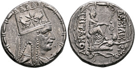 KINGS OF ARMENIA. Tigranes II ‘the Great’, 95-56 BC. Tetradrachm (Silver, 25 mm, 15.85 g, 1 h), Antiochia on the Orontes (?), circa 80-68. Draped bust...