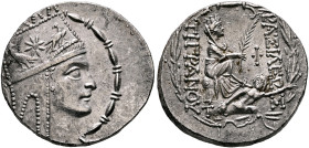 KINGS OF ARMENIA. Tigranes II ‘the Great’, 95-56 BC. Tetradrachm (Silver, 26 mm, 15.74 g, 1 h), Antiochia on the Orontes (?), circa 80-68. Draped bust...