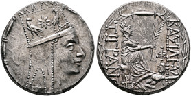 KINGS OF ARMENIA. Tigranes II ‘the Great’, 95-56 BC. Tetradrachm (Silver, 25 mm, 16.17 g, 1 h), Antiochia on the Orontes (?), circa 80-68. Draped bust...