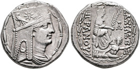KINGS OF ARMENIA. Tigranes II ‘the Great’, 95-56 BC. Tetradrachm (Silver, 26 mm, 15.91 g, 2 h), Antiochia on the Orontes (?), circa 80-68. Draped bust...