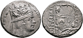 KINGS OF ARMENIA. Tigranes II ‘the Great’, 95-56 BC. Tetradrachm (Silver, 26 mm, 16.01 g, 12 h), Antiochia on the Orontes (?), circa 80-68. Draped bus...