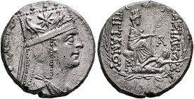 KINGS OF ARMENIA. Tigranes II ‘the Great’, 95-56 BC. Tetradrachm (Silver, 25 mm, 15.86 g, 12 h), Antiochia on the Orontes (?), circa 80-68. Draped bus...