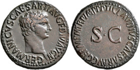 Germanicus, Caesar, 15 BC-AD 19. As (Copper, 29 mm, 11.06 g, 6 h), Rome, struck under Claudius, 42-43. GERMANICVS CAESAR•TI AVG F DIVI AVG•N Bare head...