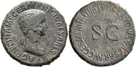 Agrippina Senior, died 33. Sestertius (Orichalcum, 36 mm, 27.21 g, 6 h), Rome, struck under Claudius, 50-54. AGRIPPINA M F GERMANICI CAESARIS Draped b...