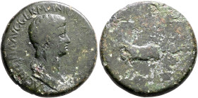 Agrippina Senior, died 33. Sestertius (Orichalcum, 33 mm, 27.33 g, 6 h), uncertain mint in Thrace, struck under Claudius, 50-54. AGRIPPINA M F GERMANI...