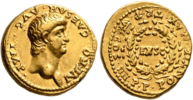 Nero, 54-68. Aureus (Gold, 19 mm, 7.60 g, 3 h), Lugdunum, 60. NERO•CAESAR•AVG•IM...