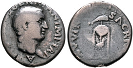 Vitellius, 69. Denarius (Silver, 18 mm, 2.96 g, 6 h), Rome, late April-December 69. A V[ITELLIV]S GERMAN IMP TR P Bare head of Vitellius to right. Rev...