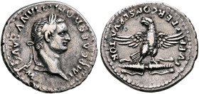 Domitian, 81-96. Denarius (Silver, 19 mm, 3.38 g, 6 h), Rome, 82-83. IMP CAES DOMITIANVS AVG P M Laureate head of Domitian to right. Rev. IVPPITER CON...