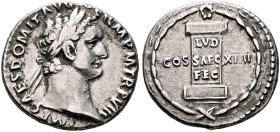 Domitian, 81-96. Denarius (Silver, 18 mm, 3.39 g, 6 h), Rome, 14 September-31 December 88. IMP CAES DOMIT AVG [G]ERM P M TR P VIII Laureate head of Do...