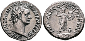 Domitian, 81-96. Denarius (Silver, 19 mm, 3.39 g, 6 h), Rome, September 95-September 96. IMP CAES DOMIT AVG GERM P M TR P XV Laureate head of Domitian...