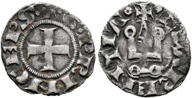 Principality of Achaea. Guillaume II de Villehardouin, 1246-1278. Denier (Silver, 18 mm, 0.96 g, 9 h). ✠ •G•PRINCEPS• Cross pattée. Rev. ✠ ✱CLARENTIA✱...