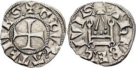 Duchy of Athens. Guillaume de La Roche, 1280-1287. Denier (Silver, 18 mm, 0.93 g, 8 h). ✠ (trefoil stops)G(trefoil stops)DVX(trefoil stops)ATЄNЄS(tref...