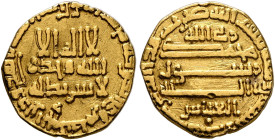 'Abbasid Caliphate. temp. Al-Amin, AH 193-199 / AD 809-813. Dinar (Gold, 17 mm, 3.53 g, 6 h), [Madinat al-Salam], AH 196 = AD 811/2. ‘lā ilāha illā / ...