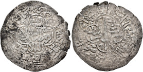 Arabia. Rasulid. al-Zahir Yahya, AH 831-842 / AD 1428–1439. Dirham (Silver, 25 mm, 1.66 g, 10 h), Zabid, AH 840 = AD 1436/7. Within a quatrefoil, ‘bis...
