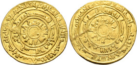 Fatimids. al-Mu'izz li-Din Allah, AH 341-365 / AD 953-975. Dinar (Gold, 23 mm, 4.07 g), bull’s-eye type, Misr, AH 359 = AD 969/70. Three concentric ci...