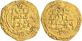 Seljuks. Great Seljuk. Jalal al-Dawlah Malikshah I, AH 465-485 / AD 1072-1092. Dinar (Gold, 23 mm, 3.17 g, 9 h), Nishapur, AH 477 = AD 1084/5. Within ...
