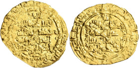 Seljuks. Great Seljuk. Ghiyath al-Din Muhammad I Tapar, AH 492-511 / AD 1099-1118. Dinar (Gold, 25 mm, 2.11 g, 11 h), Madinat al-Salam (?), blundered ...