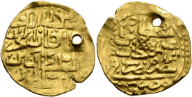 Ottoman Empire. Mehmed IV, AH 1058-1099 / AD 1648-1687. Sultani (Gold, 21 mm, 3.35 g, 9 h), Misr, AH 1058 = AD 1648. Pere 448. Sultan 9900. Holed, wit...