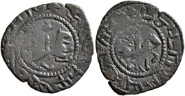 ARMENIA, Cilician Armenia. Royal. Uncertain, After 1375. Pogh (Bronze, 20 mm, 1.35 g, 3 h). King on horseback to right, holding scepter; around, legen...