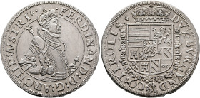 AUSTRIA. Holy Roman Empire. Ferdinand II, Archduke, 1564-1595. Taler (Silver, 40 mm, 28.20 g, 12 h), Hall, no date (circa 1564). •FERDINAND:D:G:ARCHID...