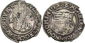 AUSTRIA. Holy Roman Empire. Rudolf II, Emperor, 1576-1611. Garas – Groschen 1586 KB (Silver, 27 mm, 2.31 g, 3 h), Kremnitz (Kremnica). RVDOL•II•D•G•RO...