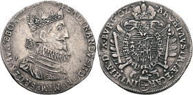AUSTRIA. Holy Roman Empire. Ferdinand II, Emperor, 1619-1637. Taler 1621 (Silver, 42 mm, 28.05 g, 12 h), Klagenfurt. FERDINANDVS•II•D•G•ROM•IMP•S•A•GE...