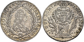 AUSTRIA. Holy Roman Empire. Franz I, Emperor, 1745-1765. 20 Kreuzer 1765 (Silver, 28 mm, 6.25 g, 12 h), Posthumous issue, Kremnitz (Kremnica). FRANC•D...