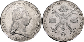 AUSTRIA. Holy Roman Empire. Franz II, Emperor, 1792-1806. Kronentaler 1794 A (Silver, 39 mm, 29.50 g, 12 h), Wien (Vienna). FRANCISC•II•D•G•R•I•S•A•GE...