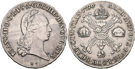 AUSTRIA. Holy Roman Empire. Franz II, Emperor, 1792-1806. Kronentaler 1796 B (Silver, 40 mm, 29.43 g, 6 h), Kremnitz (Kremnica). FRANCISC•II•D•G•R•I•S...