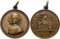 BELGIUM. Léopold I, 1831-1865. Medal 1850 (Bronze, 41 mm, 32.67 g, 12 h), on the Death of Queen Louise d’Orléans (1832-1850), Bruxelles (Brussels). LO...