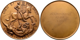 BELGIUM. Léopold II, 1865-1909. Medal (Copper, 66 mm, 112.83 g, 12 h), on Belgian-British relations. By M. Wolfers, Bruxelles (Brussels), no date (cir...