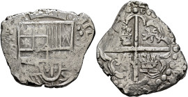 BOLIVIA, Colonial (as Alto Perú). Felipe III, king of Spain, 1598-1621. Cob 8 Reales (Silver, 38 mm, 24.27 g, 10 h), Potosi. [P]HIL[IPPVS•III D G HISP...