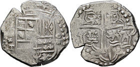 BOLIVIA, Colonial (as Alto Perú). Felipe IV, king of Spain, 1621-1665. Cob 8 Reales (Silver, 38 mm, 27.00 g, 6 h), Potosi, 1622-1648. [PHILIPPVS•III•D...