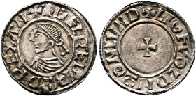 BRITISH, Anglo-Saxon. Danelaw. Imitations of Aethelred II, 978-1016. Penny (Silver, 20 mm, 1.32 g, 6 h), Danish imitation of the last small cross type...
