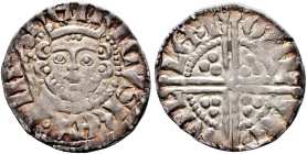 BRITISH, Plantagenet. Henry III, 1216-1272. Penny (Silver, 18 mm, 1.39 g, 12 h), long cross type, Class 5c, Durham, 1253-1256. HENRICVS REX III Crowne...