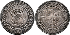 BRITISH, Tudor. Henry VIII, 1509-1547. Groat (Silver, 26 mm, 2.85 g, 9 h), Tower (London) mint, no date (1509-1526). (cross-crosslet) HENRIC' VIII D G...