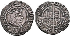 BRITISH, Tudor. Henry VIII, 1509-1547. Halfgroat (Silver, 19 mm, 1.09 g, 8 h), Archbishop Bainbridge, York, no date (1509-1526). ✠ HENRIC' VIII D G R'...