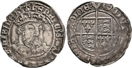 BRITISH, Tudor. Henry VIII, 1509-1547. Groat (Silver, 25 mm, 2.77 g, 12 h), Bristol, no date (1546-1547). HENRIC:8:D:G:ANG:FRA:Z:HIB:REX Crowned, drap...