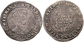 BRITISH, Tudor. Edward VI, 1547-1553. Shilling 1549 (Silver, 32 mm, 4.91 g, 8 h), Canterbury. EDWARD'.VI:D'.G'.AGL'.FRA'.Z:HIB'.REX: Crowned and mantl...