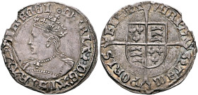 BRITISH, Tudor. Mary, 1553-1554. Groat (Silver, 24 mm, 2.06 g, 12 h), Tower (London) mint, no date (1553-1554). mΛRIΛ D’ G’ ΛnG' FRΛ’ Z hIB’ RЄGI’ Cro...