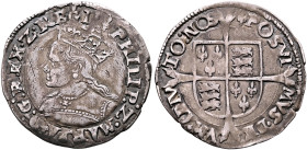 BRITISH, Tudor. Philip & Mary, 1554-1558. Groat (Silver, 24 mm, 2.07 g, 6 h), Tower (London) mint, no date (1554-1558). PHILIP•Z•MARIA•D:G•REX•Z•REGI ...