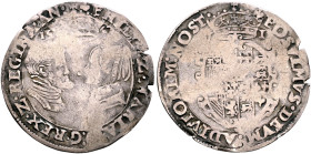 BRITISH, Tudor. Philip & Mary, 1554-1558. Sixpence 1557 (Silver, 27 mm, 2.44 g, 6 h), Tower (London) mint. PHILIP•Z•MARIA•D:G•REX•Z•REGINA•AN• Confron...