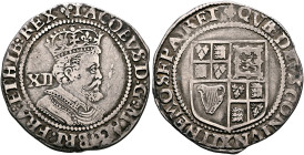 BRITISH, Stuart. James I, 1603-1625. Shilling (Silver, 30 mm, 5.88 g, 4 h), Tower (London) mint, no date (1619-1624). IACOBVS:D:G:MAG:BRIT:FRAN:ET:HIB...